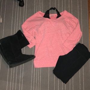 Lounging half-sleeve sweater